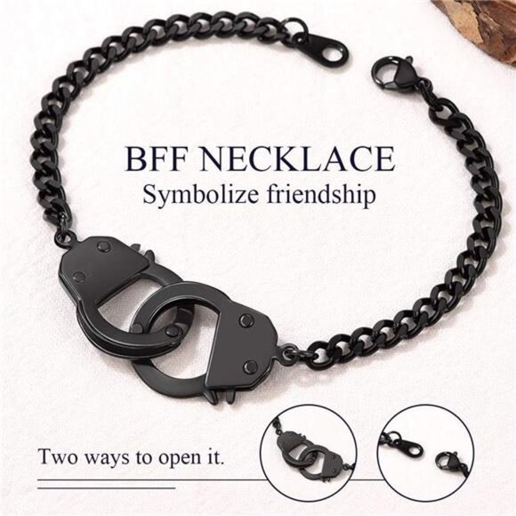 Handcuff Necklace Padlock Pendant Customized Handcuffs Bracelet - Picture 10 of 16